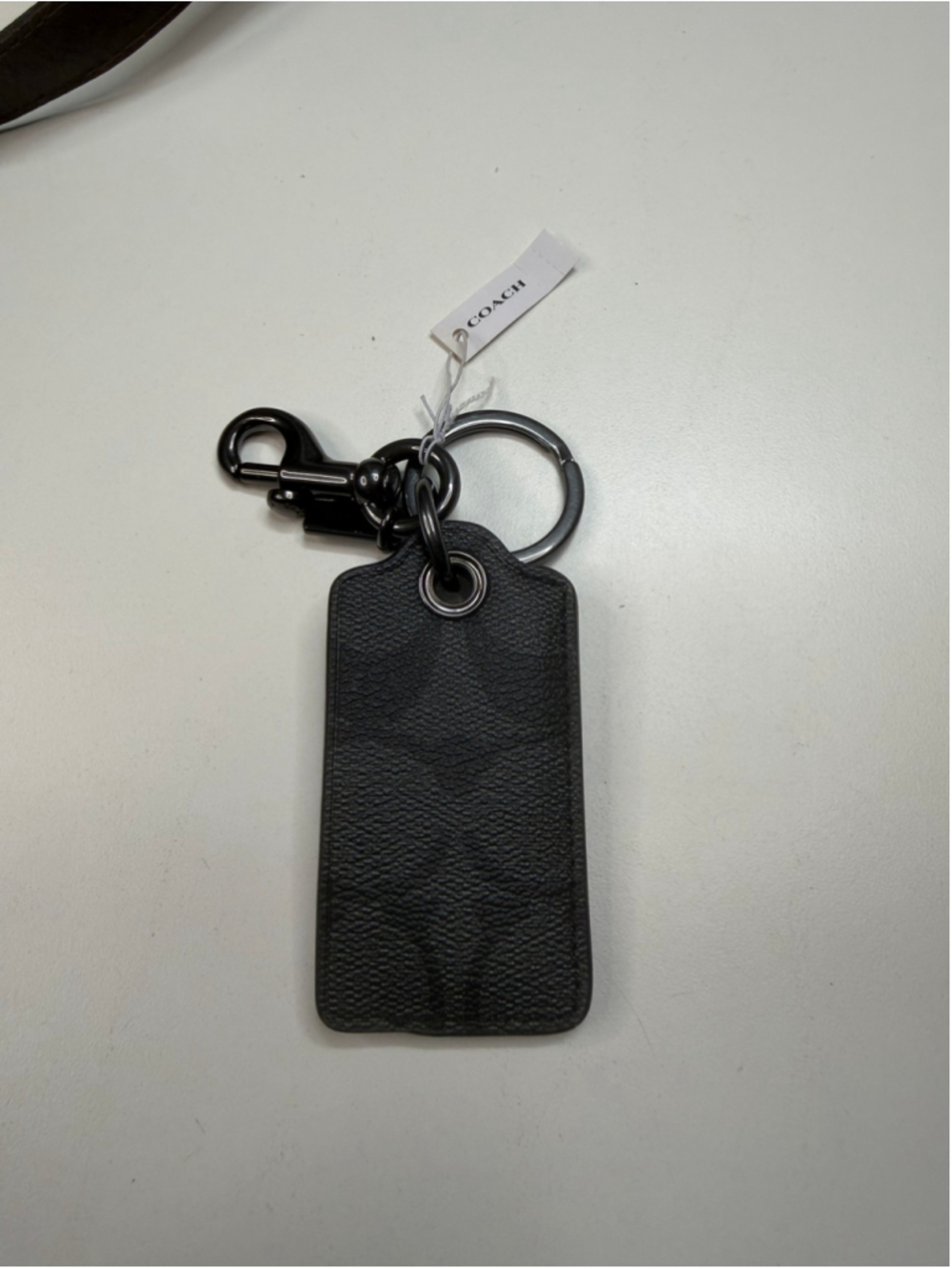 Coach Women's Key Holder One Size Black Silver